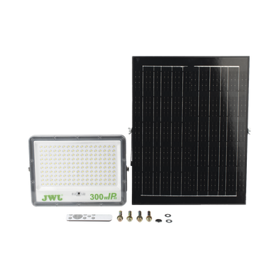 Reflector de 300 W con Panel Solar /  Batería 3.2  V CD / T.C.C. 6 500 K / IP65.