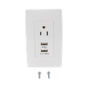 Contacto Sencillo de 15 A/ 127 V CA y 2 Conectores USB de 5 V CD 2A / Color Blanco.