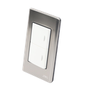 Apagador Doble de 10 A/ 127 V CA ~ 60 Hz /  Placa de Acero.