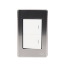 Apagador Doble de 10 A/ 127 V CA ~ 60 Hz /  Placa de Acero.