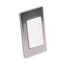 Apagador Doble de 10 A/ 127 V CA ~ 60 Hz /  Placa de Acero.
