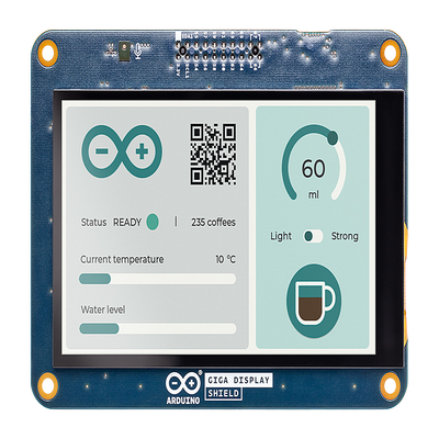 Shield Display Táctil Arduino GIGA / Pantalla TFT 3.97" 480x800 / Touch Capacitivo 5 Puntos / IMU 6 Ejes BMI270 / Micrófono Digital MEMS / LED RGB / Compatible GIGA R1 WiFi