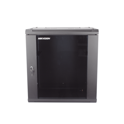 Gabinete para Montaje en Pared - Piso / Puerta de Cristal Templado / Cuerpo Fijo / 12 Unidades de Rack / 19" / Fabricado en Acero