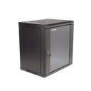 Gabinete para Montaje en Pared - Piso / Puerta de Cristal Templado / Cuerpo Fijo / 12 Unidades de Rack / 19" / Fabricado en Acero