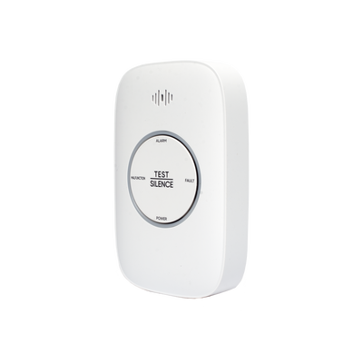 (HikFire) Detector de Gas Natural Metano (CH4) / Alarma Temprana / Salida para cierre de Válvula y/o  activación de Ventilador / Protección IP30 / Alarma de 70dB a 115dB a 1 metro de distancia