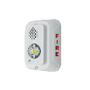 Sirena con Lámpara LED Estroboscópica / a 2 Hilos / Montaje en Pared / 24 Vcd / Configuración Estroboscópica Seleccionable / Texto en Inglés / Color Blanca