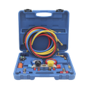 Juego de manómetros para aire acondicionado, herramienta de carga de refrigerante, doble válvula con adaptadores de acoplamiento rápido, manguera de 1.5 metros para refrigerantes : R410A, R32, R134A, R22