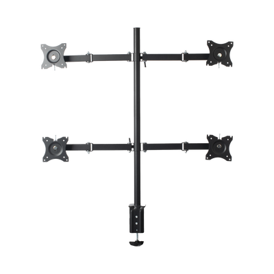 Montaje de Escritorio articulado para 4 monitores de 13 a 27" /  Soporta hasta 15 kg / Vesa 75 x 75 / 100 x 100 / Acero