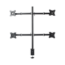 Montaje de Escritorio articulado para 4 monitores de 13 a 27" /  Soporta hasta 15 kg / Vesa 75 x 75 / 100 x 100 / Acero