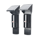 Detector fotoelectrico con celda solar ; DE 2 RAYOS; alcance exterior 60 m / interior 120 m, 4 frecuencias / Para ambientes donde no hay electricidad