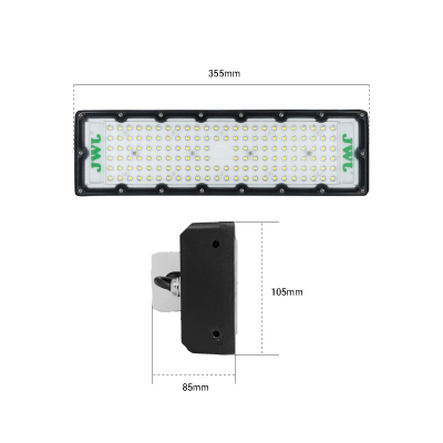 Reflector LED 100 W /350 x 100 mm / 85 - 265 Vca~ 50/60Hz / TCC 6 500 K / Uso en exterior.