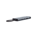 Adaptador HUB 6 en 1, 1 puerto USB-C entrada, 1 puerto HDMI 4K, 1 puerto Ethernet Gigabit, 1 puerto USB-C y 2 puertos USB-A