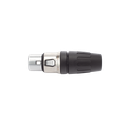 Conector hembra XLR de 3 núcleos con carcasa de acero inoxidable y contactos chapados en oro