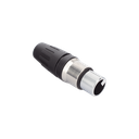 Conector hembra XLR de 3 núcleos con carcasa de acero inoxidable y contactos chapados en oro