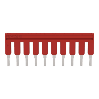 Puente Eléctrico / 10 Polos / Aislado Rojo / 25A 800V / Aplicaciones Ferroviarias / Certificado DIN EN 50155 / Material Rodante