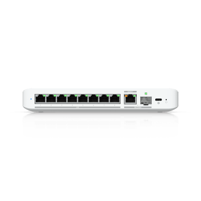 USW Flex 2.5G Switch de 8 Puertos 2.5GbE, con un Puerto de Enlace Ascendente Combinado RJ45/SFP+ de 10 GbE, Incluye Adaptador ca/cc
