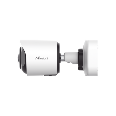 Cámara Bullet de Red Mini Panorámica 180° AI / 4K / Super WDR 120dB / Micrófono Integrado / IP67-IK10 / Soporte PoE / Almacenamiento 1TB / Analítica IA VCA 8 Modos