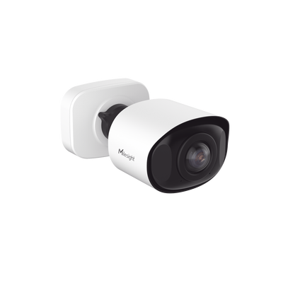 Cámara Bullet de Red Mini Panorámica 180° AI / 4K / Super WDR 120dB / Micrófono Integrado / IP67-IK10 / Soporte PoE / Almacenamiento 1TB / Analítica IA VCA 8 Modos