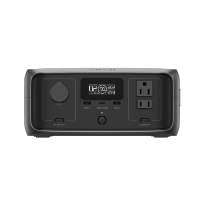 EcoFlow River 3 | Estación de Energía Portátil 245Wh Litio LFP / 2 AC 300 W (Max. 550W) / 1 USB-C 100W / 2 USB -A 12W / Cargador de Coche 8A a 12 o 24V / Conectividad WiFi y Bluetooth (App) / Carga Solar 110W Max.