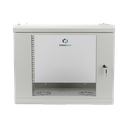 Gabinete de Pared de 9U con Puerta de Cristal Templado, 479.5 mm de Profundidad, Rack de 19'', Acero Reforzado Gris Mate