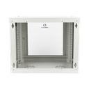 Gabinete de Pared de 9U con Puerta de Cristal Templado, 479.5 mm de Profundidad, Rack de 19'', Acero Reforzado Gris Mate