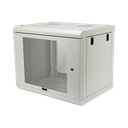 Gabinete de Pared de 9U con Puerta Perforada 455 mm de Profundidad, Rack de 19'', Acero Reforzado Color Gris Mate