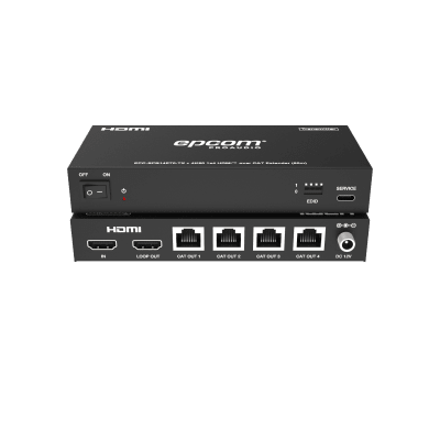 Splitter Extensor 1x4 | 4K@60Hz a 60m | 4K@30Hz a 70m | Cable Cat6 | EDID | HDCP 2.2 | Salida Loop