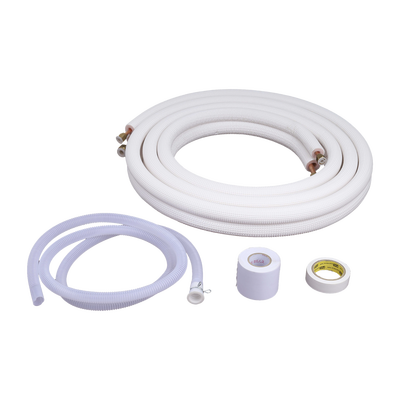 Kit de tubería / 1 / 4"  y 3 / 8 " / Capacidad para minisplit AUFIT / 1 Tonelada / Cinta aislante / Accesorios / Longitud de 4 metros