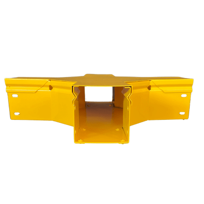 CHFIBER CRUCE HORIZONTAL DE ALUMINIO PERALTE 4" ANCHO 4" RADIO 8" CON RECUBRIMIENTO EN PINTURA EPÓXICA, INCLUYE TAPA , UN PAR DE COPLES Y TORNILLERÍA.