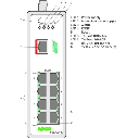 Switch Industrial Gestionable / 8 Puertos 100Base-TX / PROFINET Clase B / Alimentación 12-60V DC / IP30 / -40°C a +70°C / Gestión Web-SNMP / MRP / VLAN