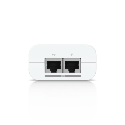 Adaptador PoE+ 2.5G / hasta 30 W / 48V 0.65A / (2) Puertos RJ45 MultiGigabit 2.5G / Salida PoE+ / LED Indicador / Ideal para APs UniFi WiFi 7 / / Protección contra Sobretensiones