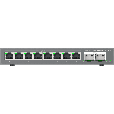 Switch L2 Lite Administrable de 10 Puertos / 8 Puertos Ethernet 2.5 Gigabits / 2 Puertos SFP+ 10 Gigabits / VLAN / QoS / Montaje en Escritorio o Pared / Compatible con GDMS