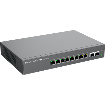 Switch L2 Lite Administrable de 10 Puertos / 8 Puertos Ethernet 2.5 Gigabits / 2 Puertos SFP+ 10 Gigabits / PoE+ 802.3af/at / VLAN 802.1Q / QoS / IGMP Snooping / Montaje en Escritorio o Pared