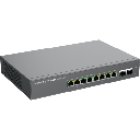 Switch L2 Lite Administrable de 10 Puertos / 8 Puertos Ethernet 2.5 Gigabits / 2 Puertos SFP+ 10 Gigabits / PoE+ 802.3af/at / VLAN 802.1Q / QoS / IGMP Snooping / Montaje en Escritorio o Pared