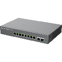 Switch L2 Lite Administrable de 10 Puertos / 8 Puertos Ethernet 2.5 Gigabits / 2 Puertos SFP+ 10 Gigabits / PoE+ 802.3af/at / VLAN 802.1Q / QoS / IGMP Snooping / Montaje en Escritorio o Pared