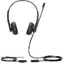 Diadema Alámbrica YHS34 Dual de Yealink QD a RJ9 con Almohadillas de Cuero