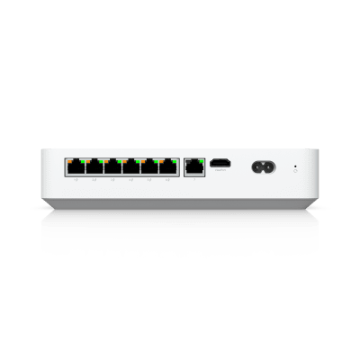 UniFi Protect UNVR-Instant – Grabador de Video en Red con Soporte para HDD de 3.5”, Switch PoE Integrado de 6 Puertos GbE (40W) y Puerto HDMI Viewport