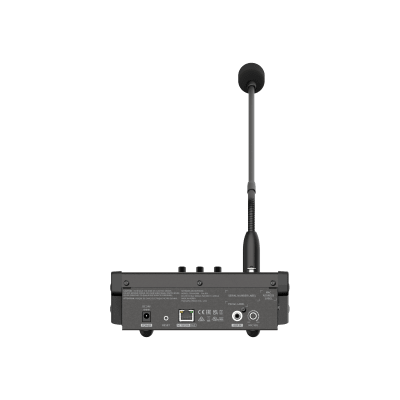 Micrófono IP SIP / Frecuencia 100Hz~6kHz / PoE IEEE 802.3 af / 10/100 Base-T / Protocolos SIP, HTTP, HTTPS / Seguridad SHA-2 / Certificaciones EMC y Safety
