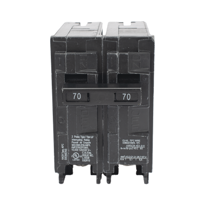 Interruptor automático enchufable tipo QP 2 polos, 70 amp