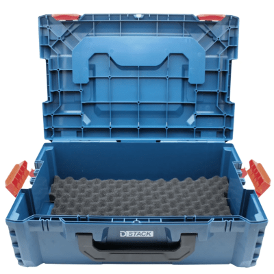 Maletín Rígido Apilable para Herramientas / Plástico de Alta Resistencia / Diseño Modular 46 x 17 x 32 cm (18.1 x 6.7 x 12.6 in) / Asas Ergonómicas / 4 Cierres de Seguridad