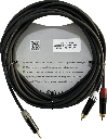 Cable 3.5mm a 2 RCA, conectores negros, con diferenciador de blanco y rojo en RCA MT380-RD - MT380-WH - MTP3C-BG, length 5m