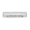 Luz de escena, 4 LED, bisel blanco, 12–24VCD, LED blanco y lente transparente