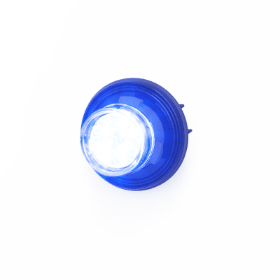 Estrobo Oculto de 12 LED, Rojo/Azul, Bisel Negro, Lente Transparente