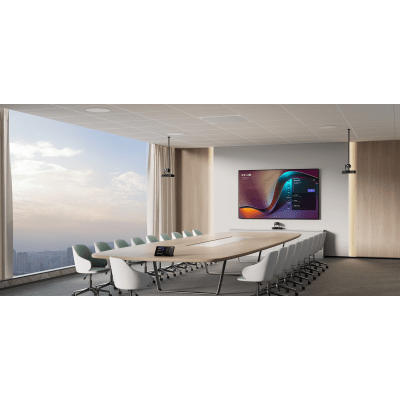 Sistema de Videoconferencia MVC-S98-C5U-004 de Yealink diseñado para Salas Extra Grandes con Triple Cámara Inteligente y Funciones Avanzadas de IA