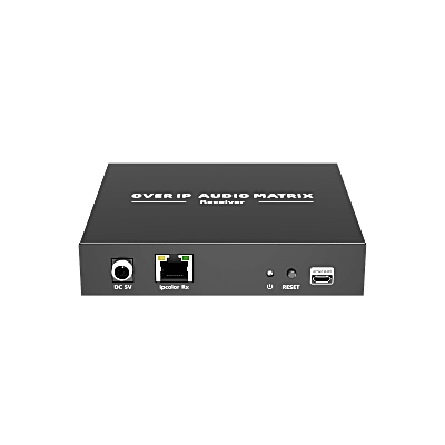 Extensor de Audio sobre IP | PCM 2.0 | 120 m | Matriz Flexible 1 a 1 / 1 a N / N a N | Interfaces Profesionales | Protección ESD | Solo Receptor