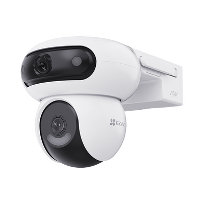 Cámara de Seguridad Dual 4G LTE + WiFi 6 / 4MP + 4MP Dual Lente / 360° Panorámica / Detección IA Humano-Vehiculo / Seguimiento Automático / Almacenamiento MicroSD 512GB + Nube / Resistente a Int