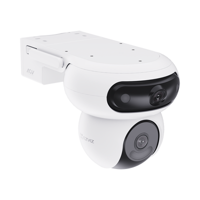 Cámara de Seguridad Dual 4G LTE + WiFi 6 / 4MP + 4MP Dual Lente / 360° Panorámica / Detección IA Humano-Vehiculo / Seguimiento Automático / Almacenamiento MicroSD 512GB + Nube / Resistente a Int
