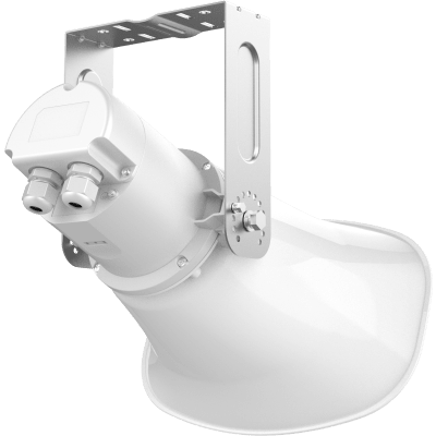 Altavoz Bocina SIP/Multicast Bidireccional / 50W Alta Potencia / IP66 Exterior / 3 Micrófonos con IA / PoE++ / 126 dBA Máximo