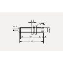Sensor Inductivo de Proximidad Cilíndrico IBT8-N02PA-D3Y2 / M8 8x8x44 mm / Cable 3 Hilos 2M / PNP N.O. / Rango Detección 2 mm / IP67 / −25...+70°C