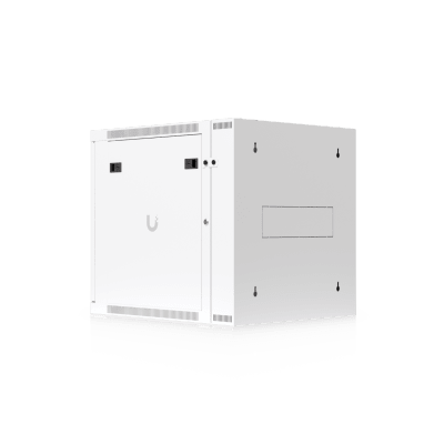 UACC Rack Cabinet 12U (600 x 703 mm) - Gabinete Cerrado para Montaje en Pared con Puerta Frontal de Vidrio Templado, Puerta Trasera Abatible (Swing-Out) y Paneles Laterales Removibles con Llave